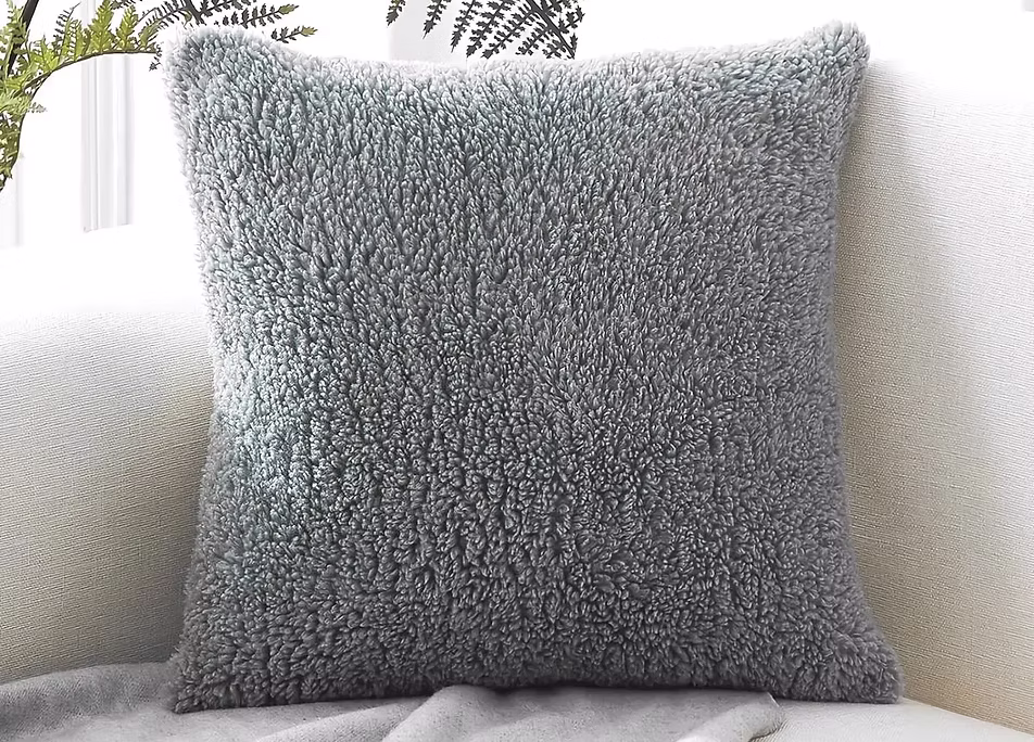 Pus Teddy Kırlent Kılıfı 45x45 cm Füme
