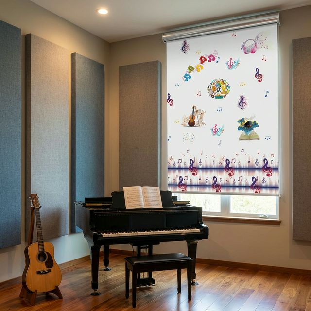 Nota Müzik Notalı Stor Perde