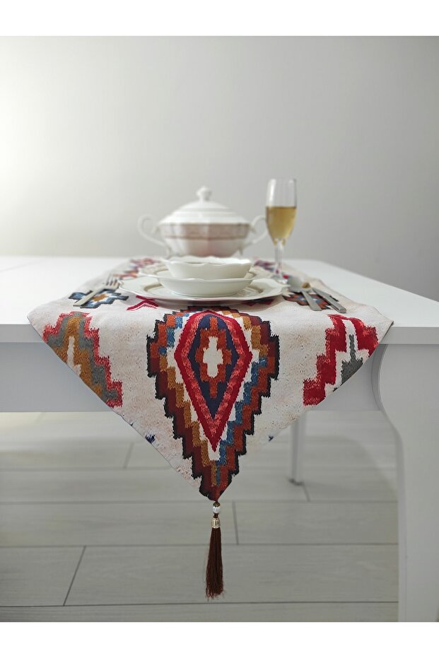 Prizma Runner Modern Geometrik Desenli