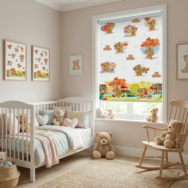 Ayıcık Teddy Bear Baskılı Stor Perde